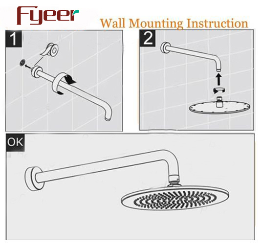 Fyeer 8 Inch 304 Stainless Steel LED Shower Head