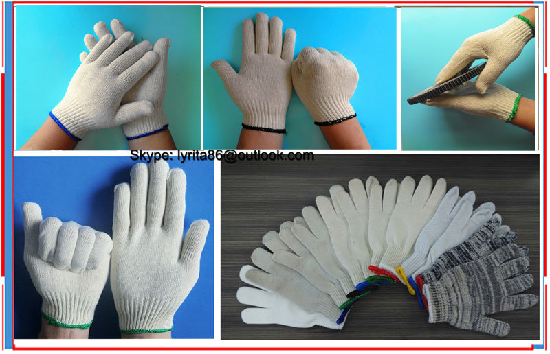 Natural Colour Working Knitted Cotton Glove China Manufacture