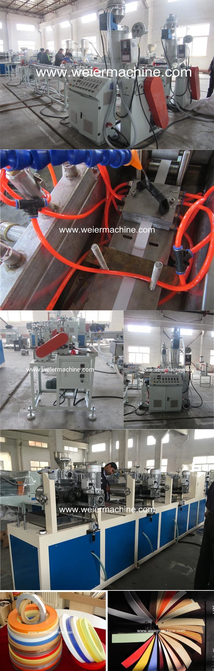 40-60kg/H PVC Plastic Single Screw Edge Banding for Furniture Extrusion Machine with Printing