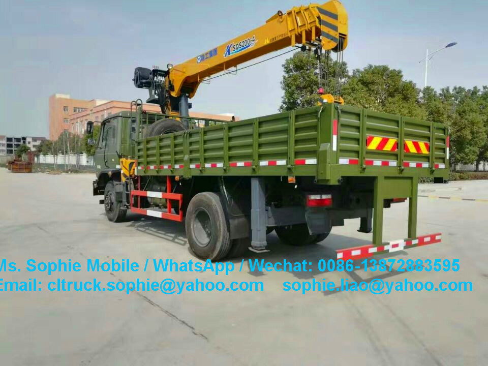 Dongfeng 4X4 Military Truck Mounted Crane 3ton Knuckle Crane Truck