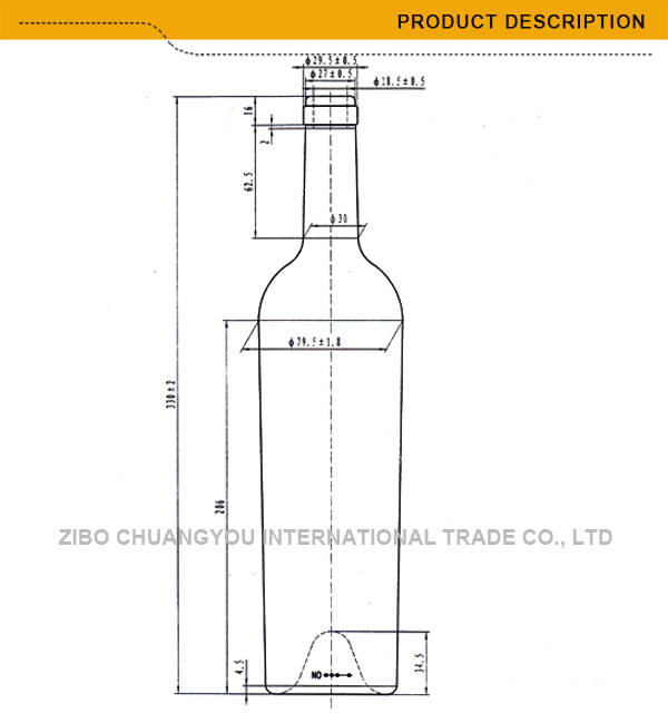 750ml Green Glass Wine Bottle with Cork (001)