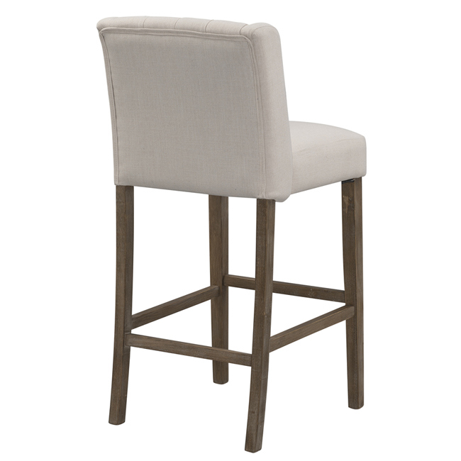 Simple High Wood Bar Stool Fabric Leisure Chair