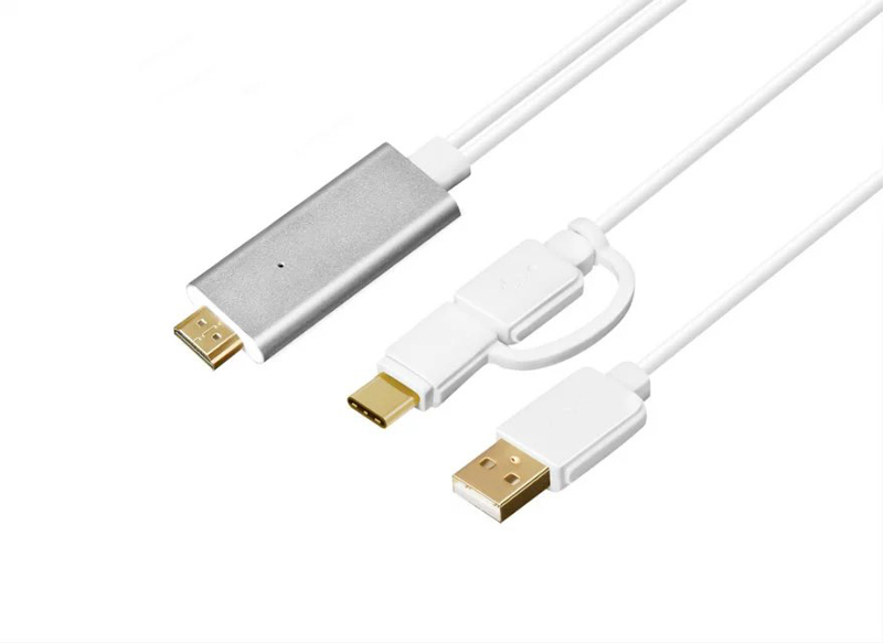 2 in 1 Type-C and Micro USB to HDMI Cable