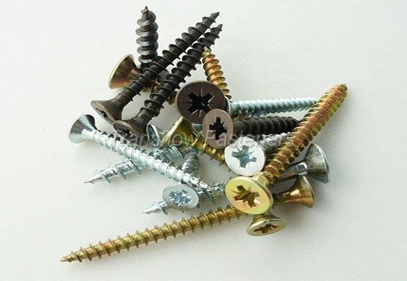 China Hot Sale DIN7505 Pozi Drive Double Flat Head Zinc Plated Chipboard Screws