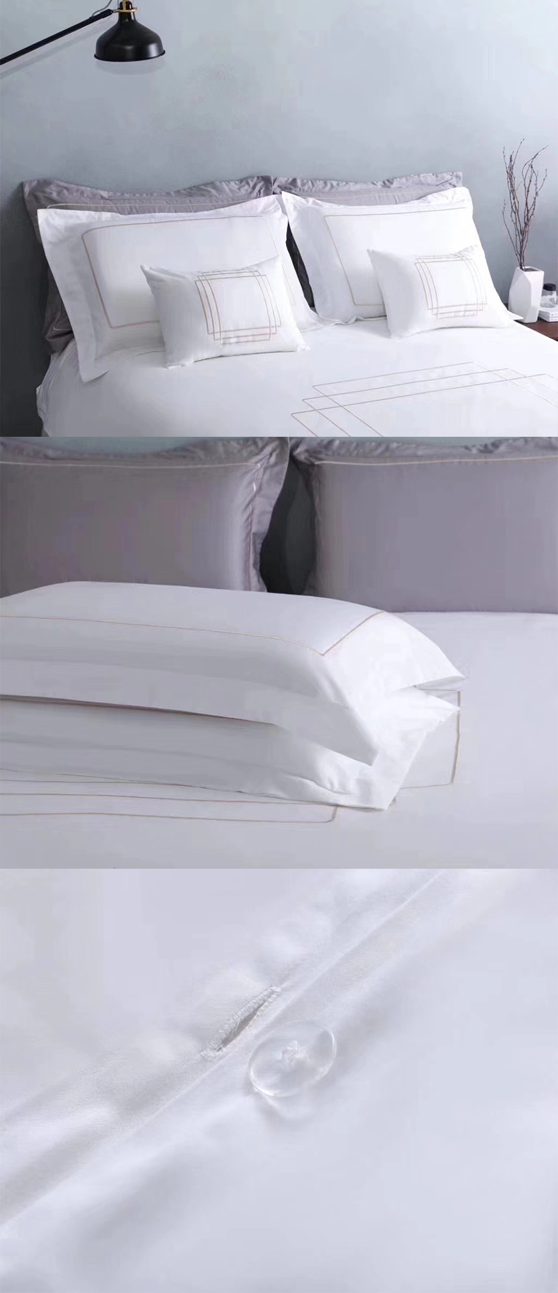 Wholesale Luxury 300tc White 100% Cotton Hotel Bed Linen (JRC813)