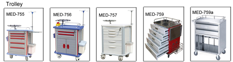 Single Crank Stainless Steel Manual Hospital Bed