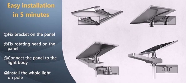 High Power Integrated Solar Panel Outdoor LED Garden Street Lighting