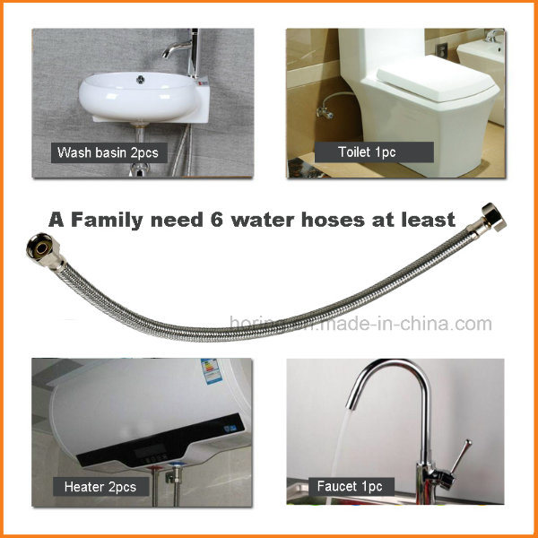 Bathroom Water Hose F15/16 Stainless Steel Knitted Flexible Hose