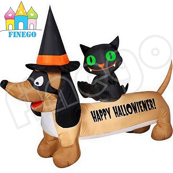 Outdoor Halloween Inflatable Hallowiener Dog and Friends Decoration for Sale