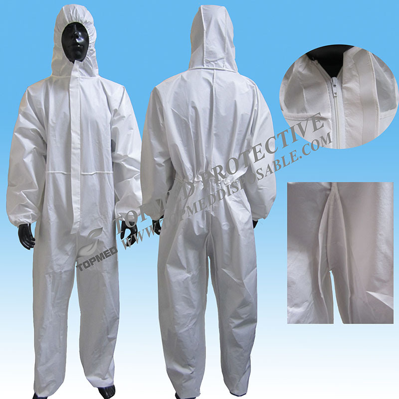 Type 5/6 Microporous Coverall, Disposable Coverall Suit