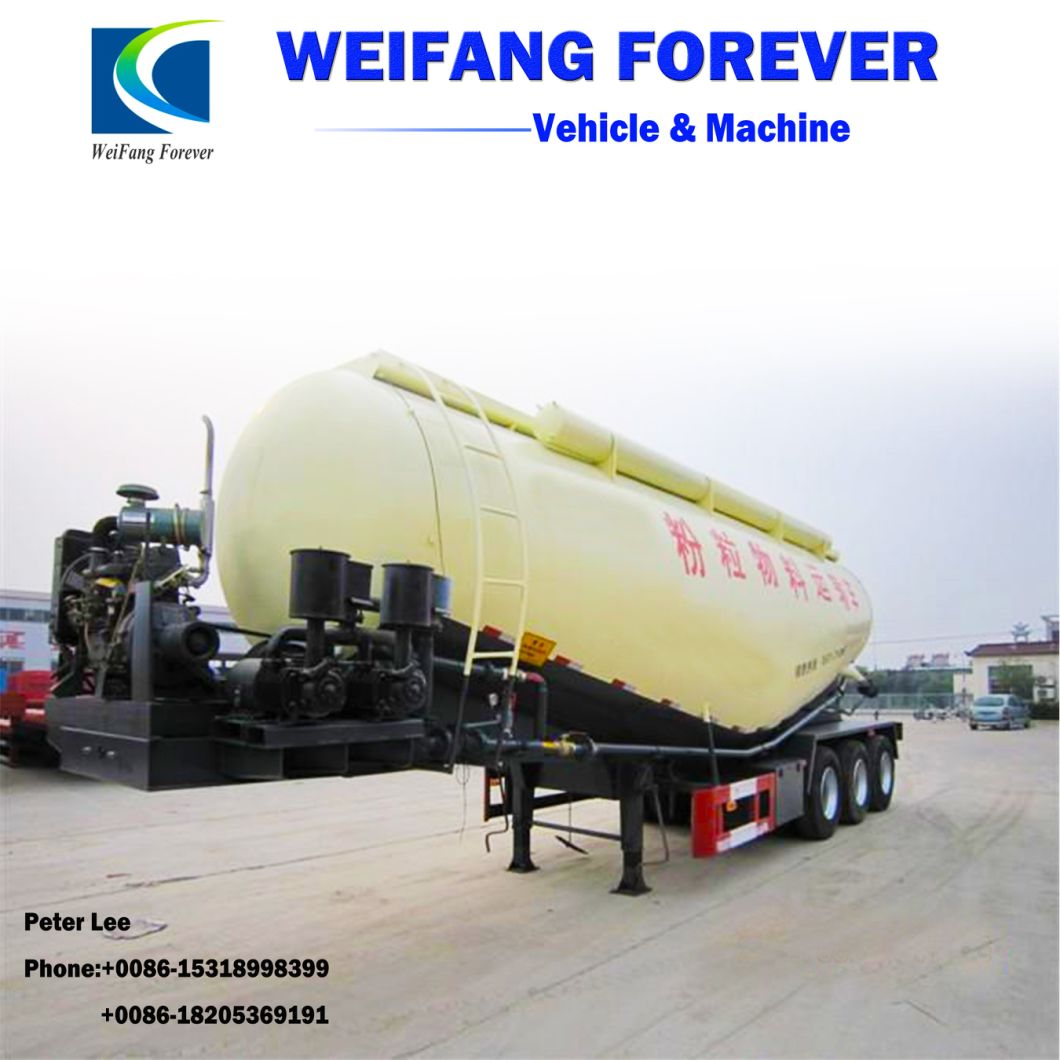 China Factroy Price Bulk Cement Tank Semi Trailer with V-Shapecompressor