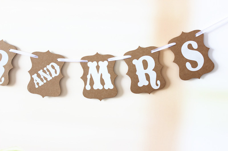 Just Married Wedding Decoration Garland Letter Banner