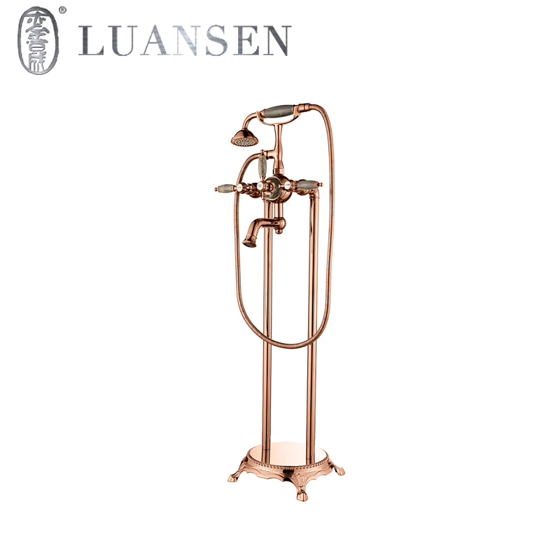 Cupc Watermark Double Handle Brass Floor Stand Shower Water Faucet