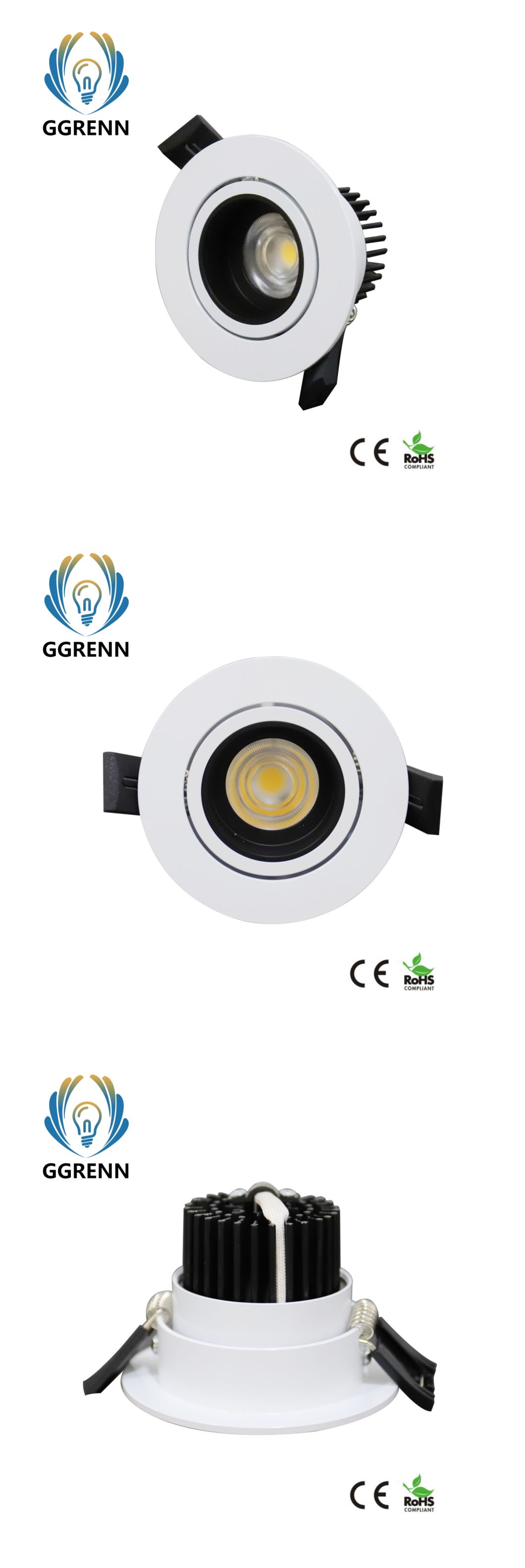 Ce Top 3W/5W Recessed LED COB Ceiling Downlight for Hotel/Shopping Mall