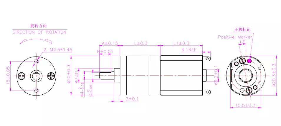 DC 2.4V 20mm Speed Reducer Mirco Gear Box Motor