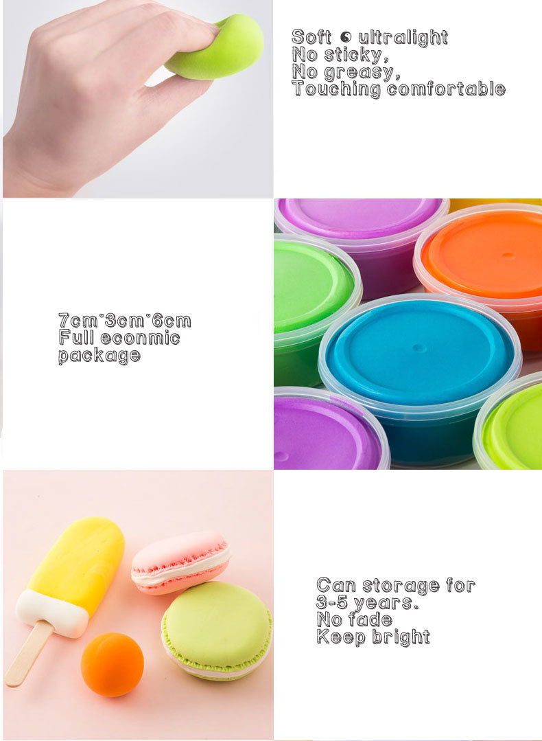 24 Color Plasticine Modeling Clay, Air Dry Clay Set, DIY Light Plasticine Eraser Fimo Clay for Kids