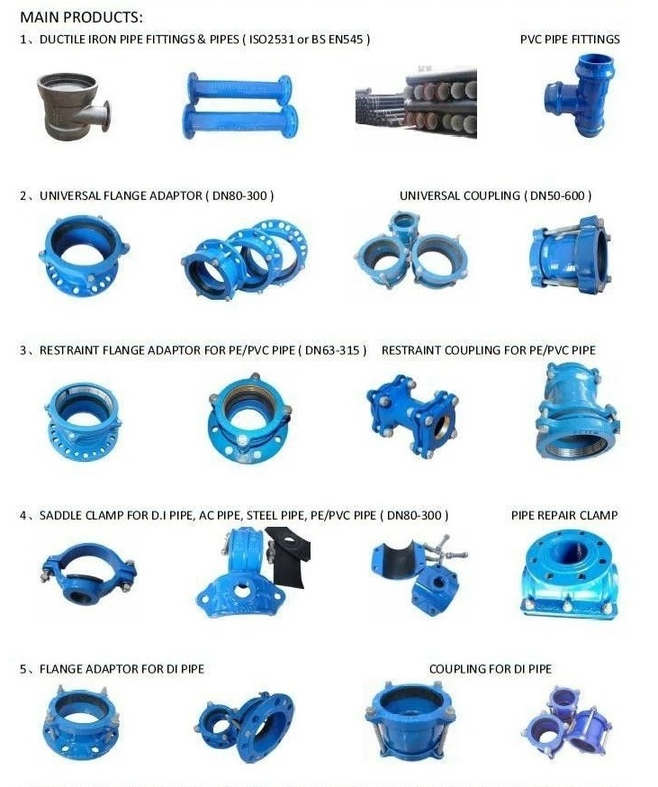 Ductile Iron Fittings Di Flange Coupling Adaptor Universal Flange Adaptor