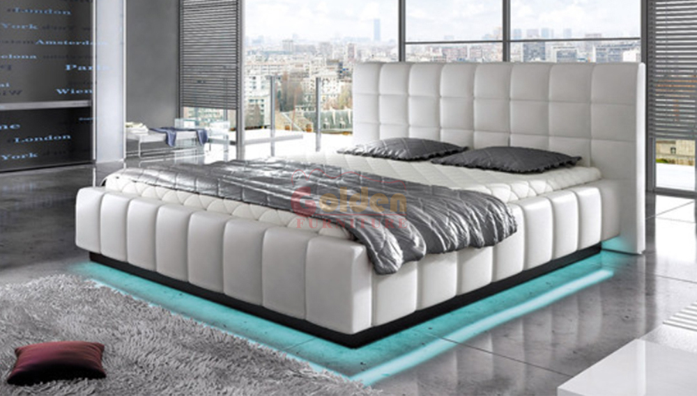 Luxury Design Low Price Bed Models LED Light Bed