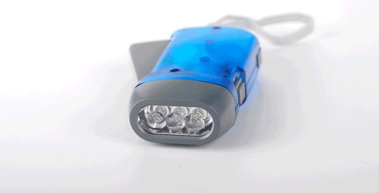 Best Promotional Gift Mini Dynamo LED Flashlight Hand Crank, Hand Pressing