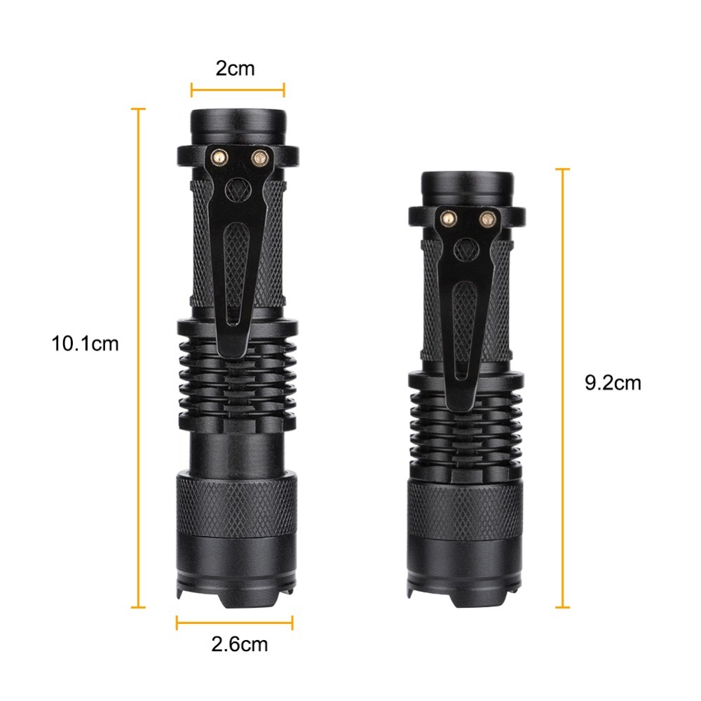 Customized Color Logo Mini Zoom LED Flashlight Sk68