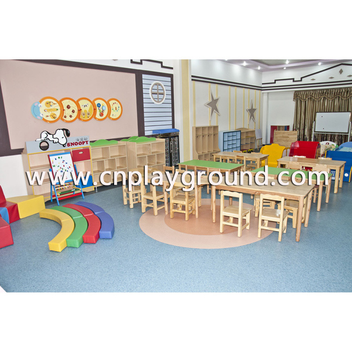 School Wooden Blue Fireproof Table Desk for Child (HG-4001)