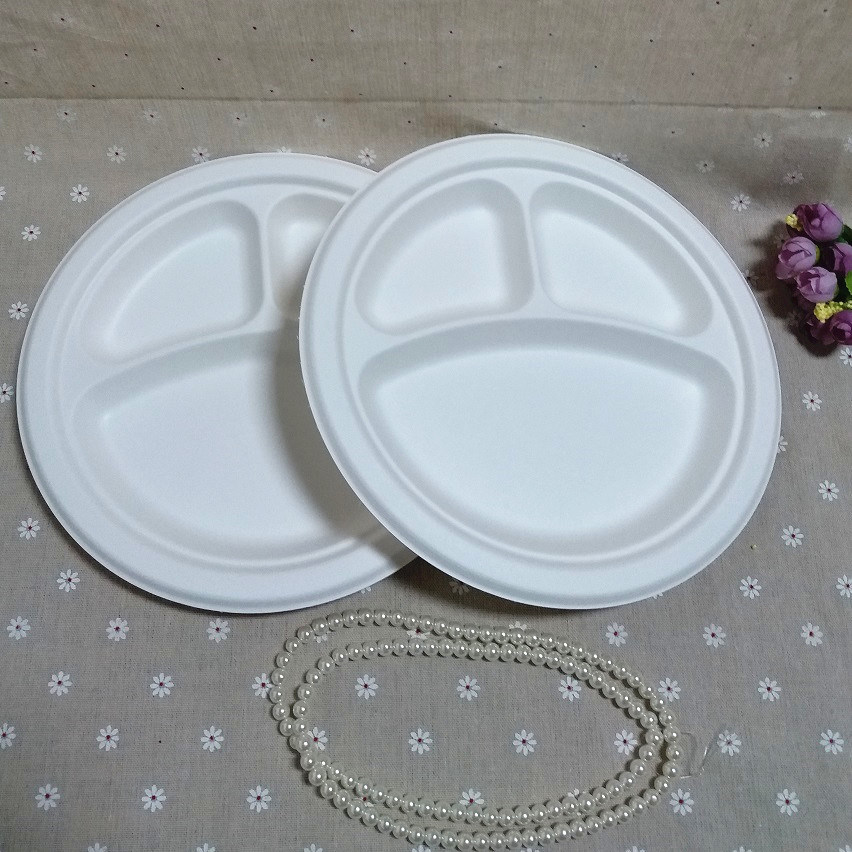 Recyclable Biodegradable Compartment Dish Compostable Disposable Bagasse Plate