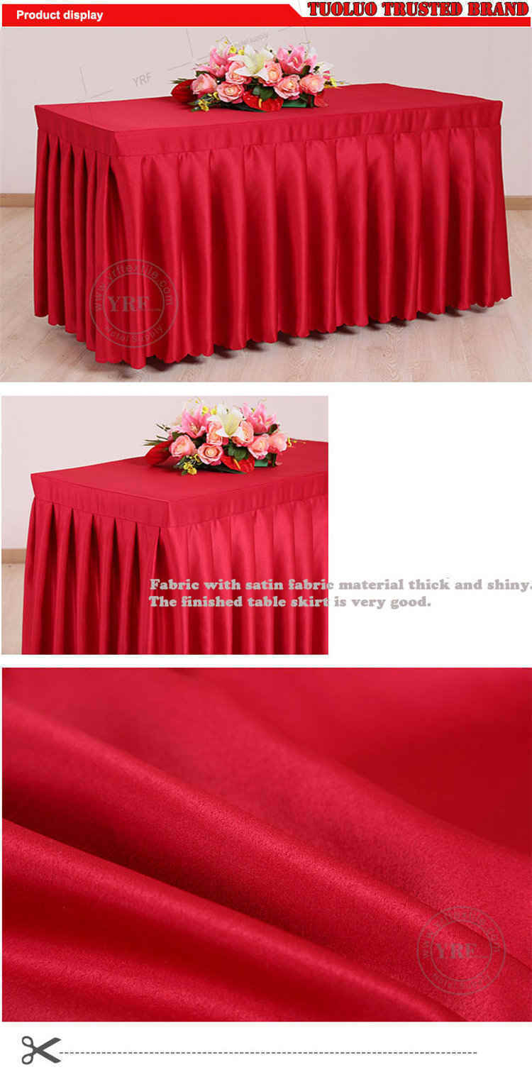 Luxury Satin Silk Double Drape Table Skirt for Wedding Party Decoration Table Skirt
