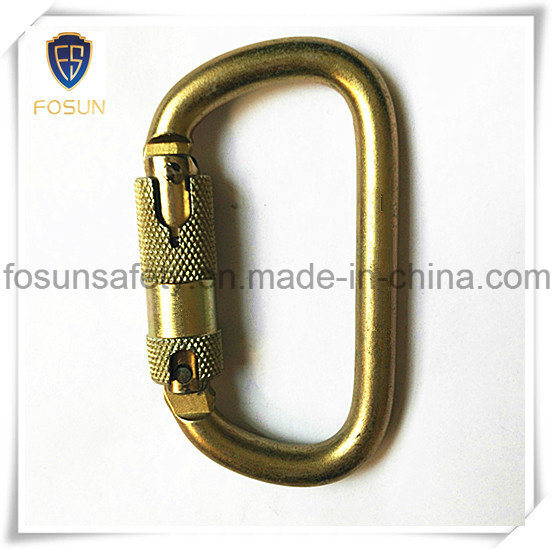 D-Shaped Twistlock Climbing Carabiner of Zinc Plating