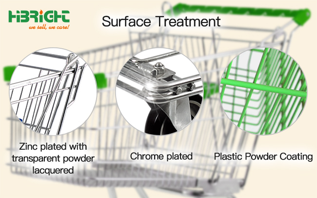 4 Wheels Metal Supermarket Shopping Trolley for Sale