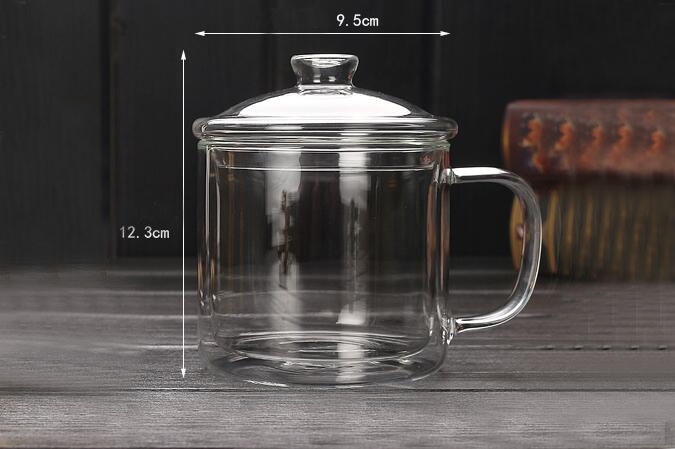 Big Size Orange Juice Cup Borosilicate Glass Coffee Cup Double Wall Milk Cup