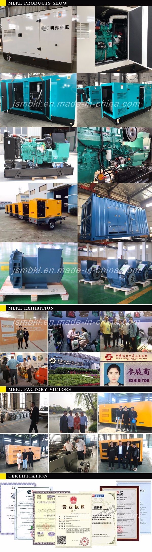 Factory Price 50/60Hz Prime 800kw/1000kVA Diesel Power Electric Generator with Cummins Engine