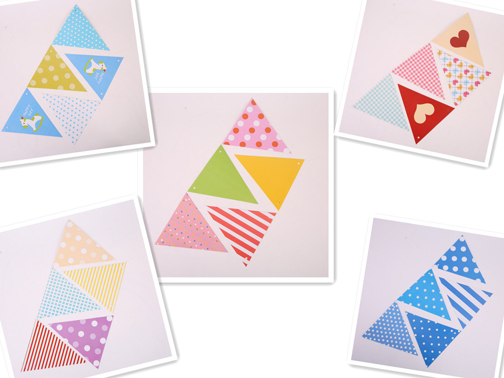 New Products Custom Printing Outdoor Decorative Pennant Triangle String Flags