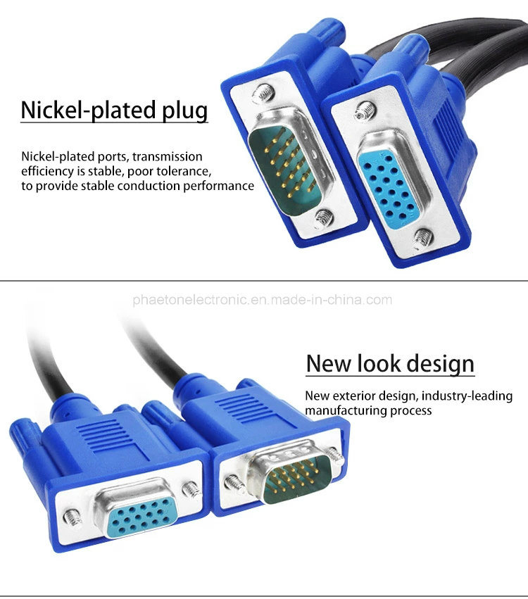 VGA Male Cable Computer HD Cable VGA 15p for Audio Video