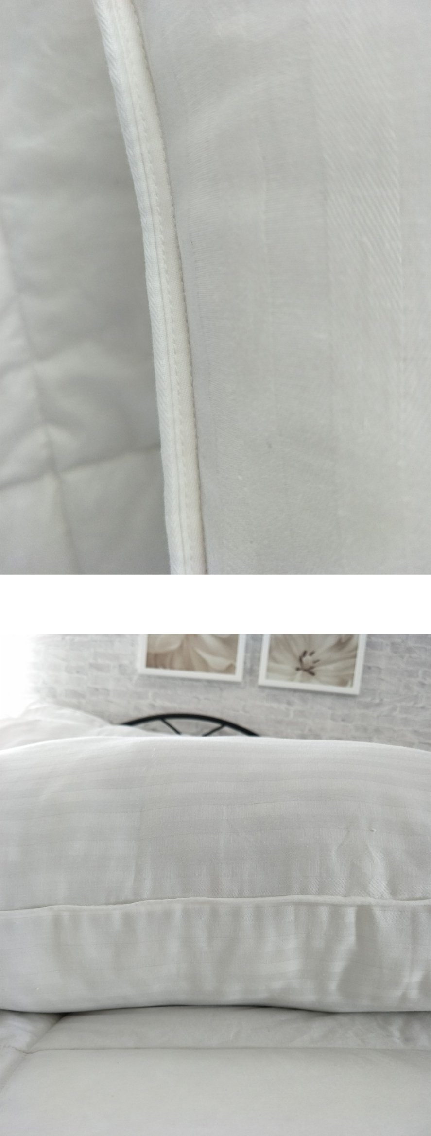 Pure Cotton White Standard Size Dobby Stripe Pillow
