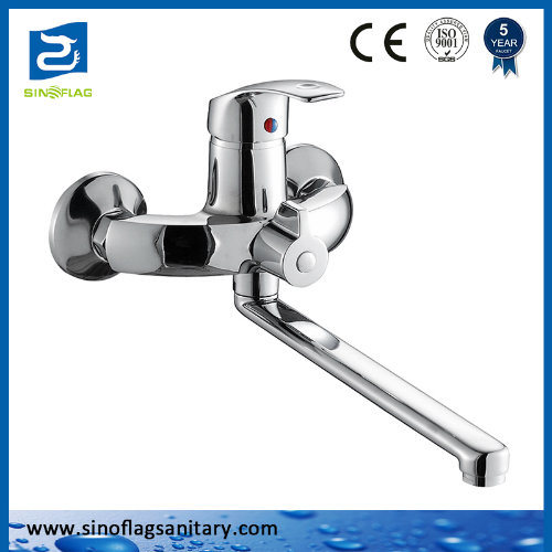 Free Wall Mounted Water Tap Kitchen Faucet with Ss Long Spout