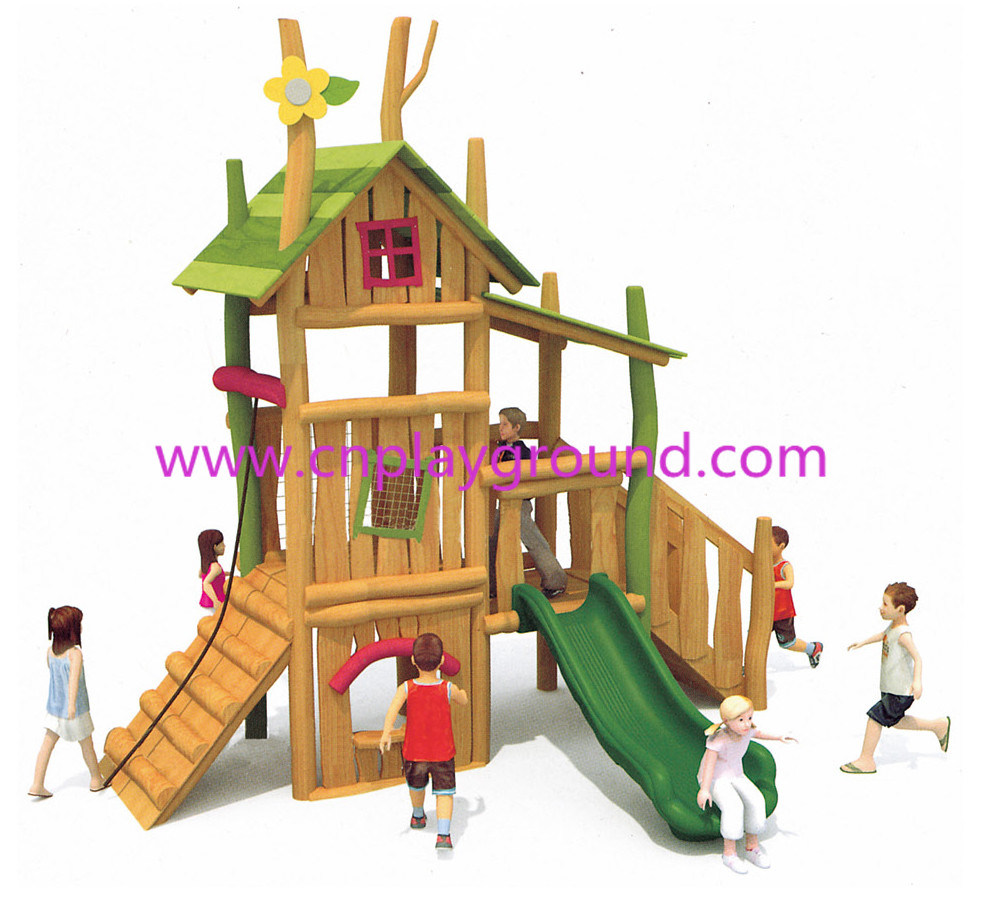 Cute Small Wooden Nature Adventure Playhouse for Kids (HJ-15901)