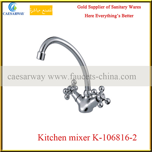 Cross Dual Handle Basin Faucet Tap with Acs Approved for Bathroom