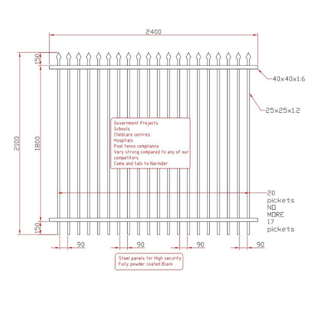 Aluminum Wrought Iron Metal Steel Fence Decorative Backyard Garden Fence