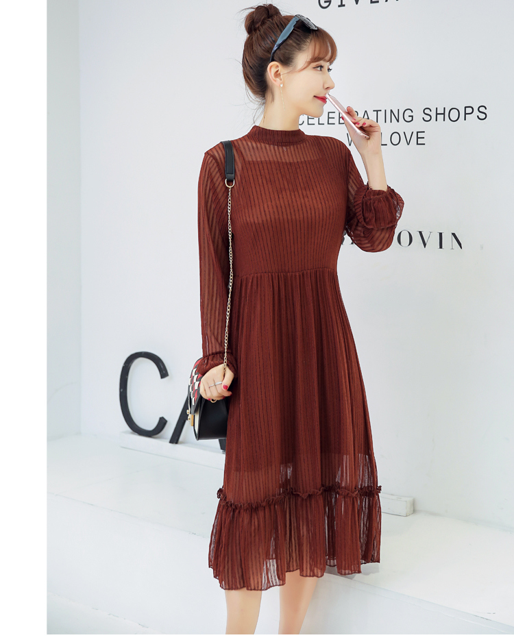New Long-Sleeved Slim Solid Color Suit Women Dress