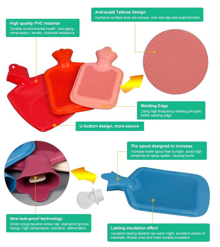 Hot Selling Color PVC Hot Water Bottle