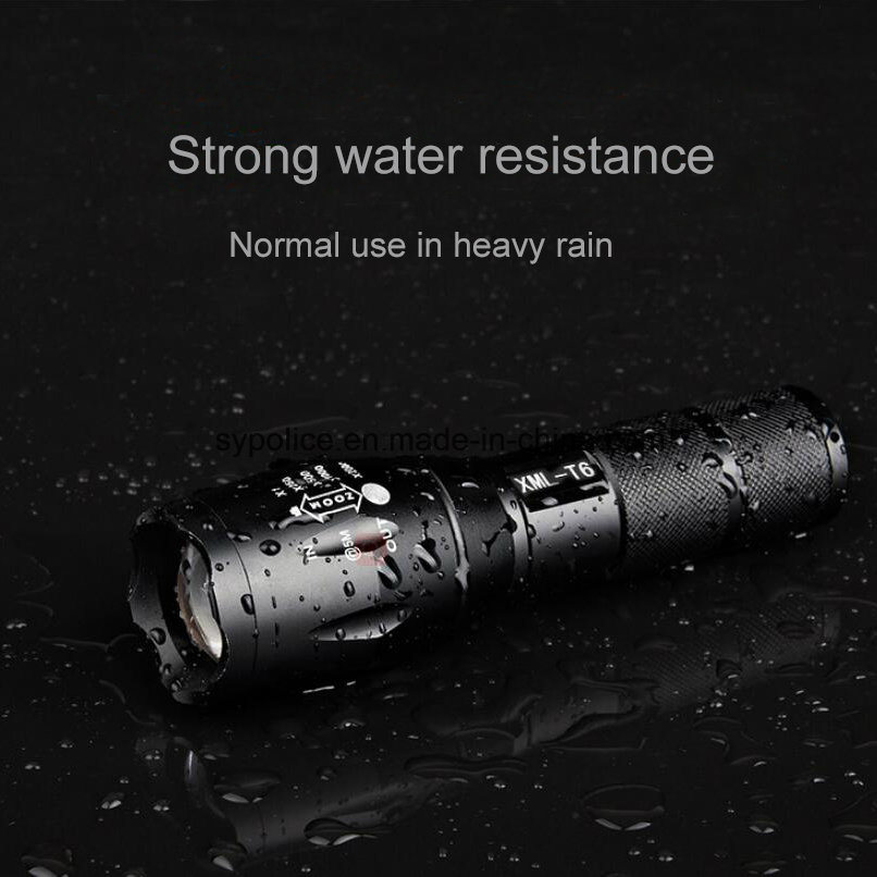 Wholesale High Power Xml T6 Rechargeable Torch Zoomable Tactical LED Flashlight (SYSG-180820)