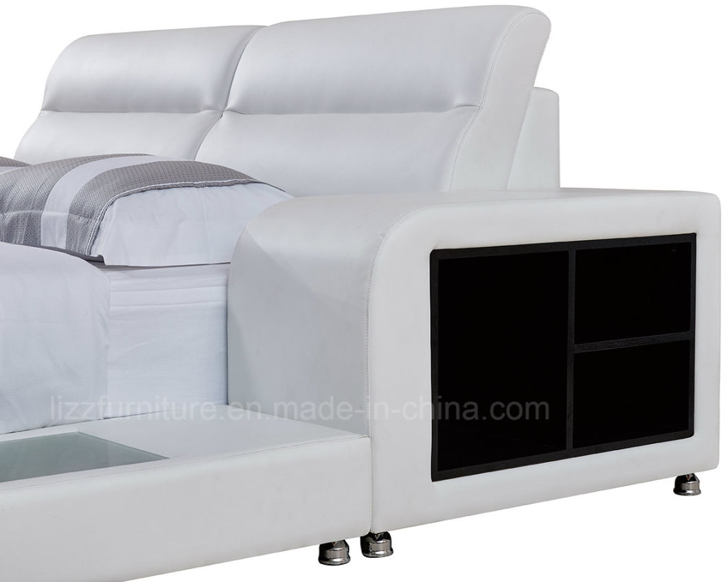 White Bedroom Furniture Modern Leather Bed