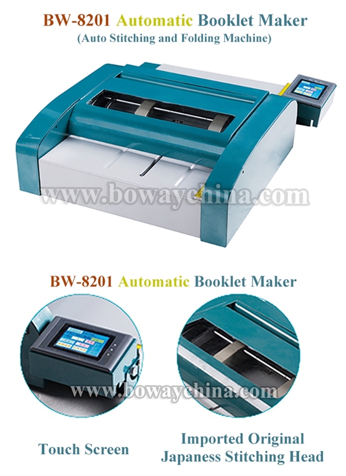 Pamphlet Leaflet Brochure Automatic Flat Saddle Corner Stitch and Folding Stapler Machine Electric