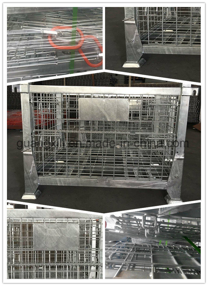 Wire Mesh Box Container Heavy Duty Storage Cage with Caster /Wheel