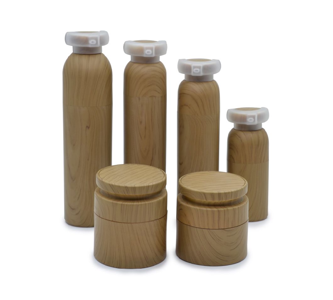 Wood Pattern Cosmetic Empty Plastic Lotion Bottles