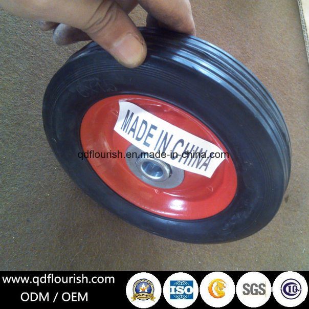 Solid Rubber Powder Wheel Steel Rim for Cart Trolley