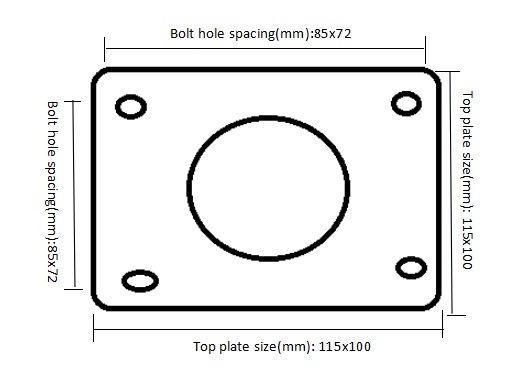 PU Cast Iron Core Caster Wheel for Heavy Duty Trolley