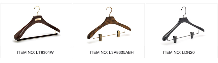 Luxury Square Hook Dark Antique Wooden Suit Clothes Hanger