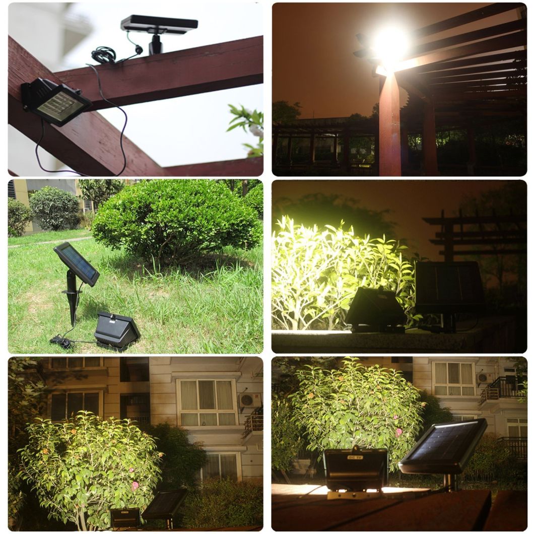 300 Lumen IP65 Waterproof 60 LED Outdoor Security Solar Floodlight for Garden Yard