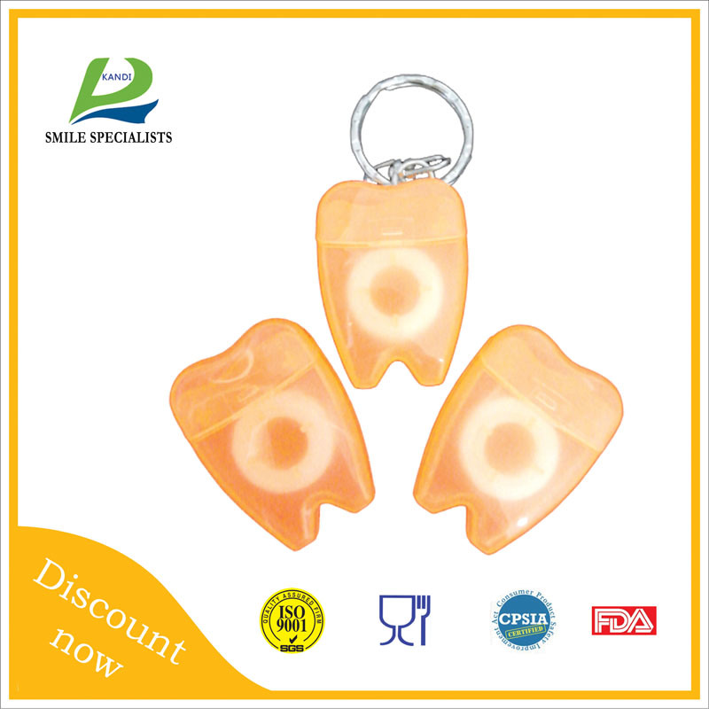 Teeth Shape Dental Floss with Key Ring